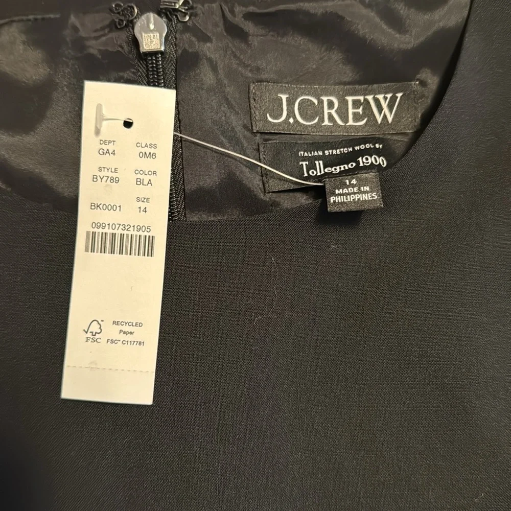 J.Crew Side-slit shift dress in Italian stretch wool BY789